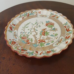 Antique Copeland Cabinet Plate c1910s | Edwardian English Transferware | Oriental Tree Pattern | Scalloped Rim Plate | China Display Plate