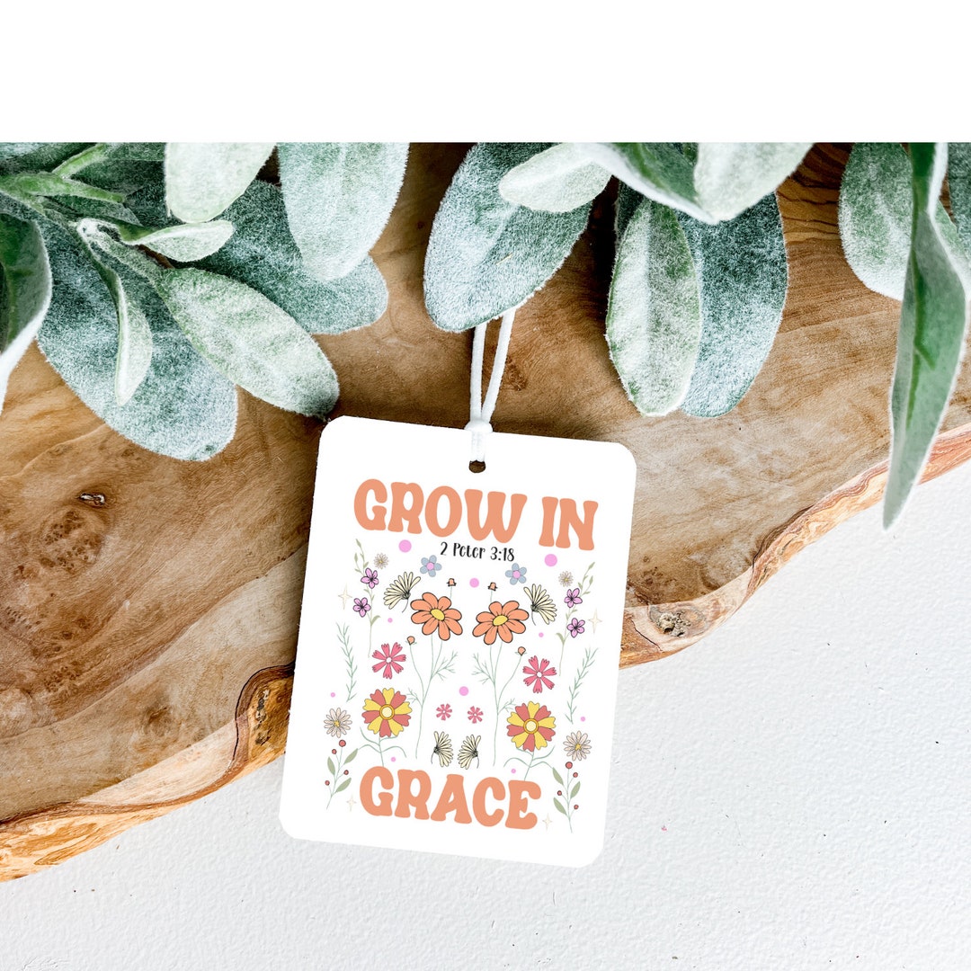 Grow in grace Car freshener, Retro Car Charm, Car Freshie, Air Fresheners, Felt Car Freshener, Motivational, Gift