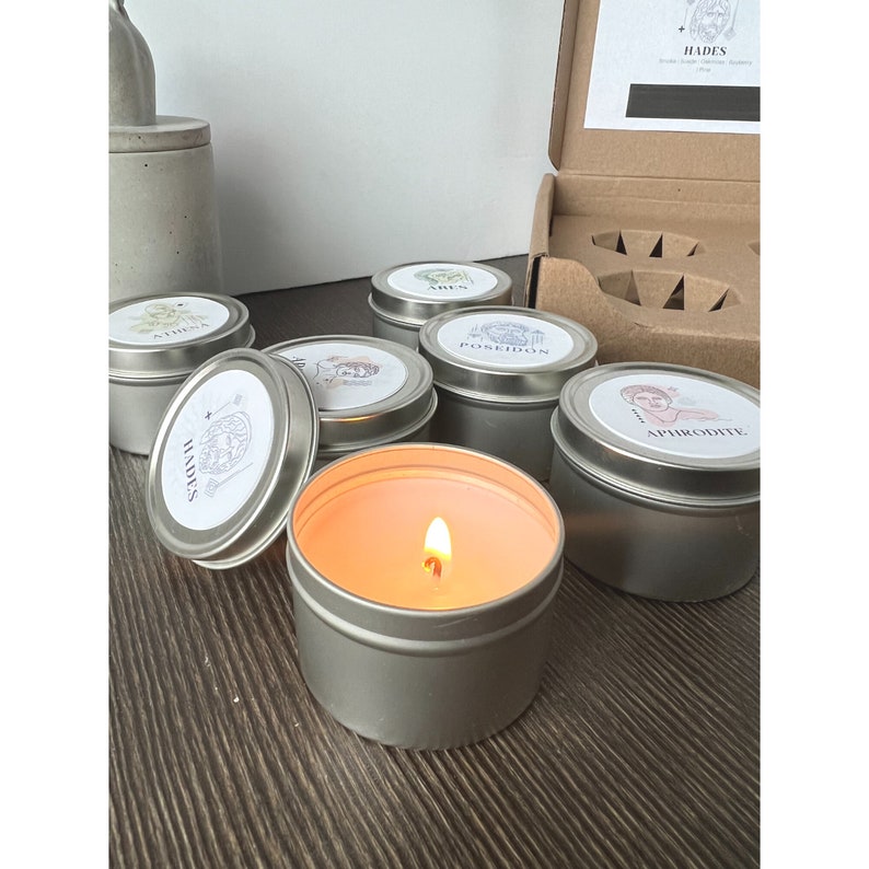 Greek Mythology Fav Candle Sample Set Six Candles Greek Etsy
