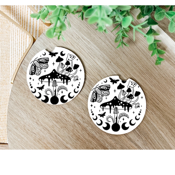 Celestial Car Coasters Set Mushroom Car Decor Stocking Etsy