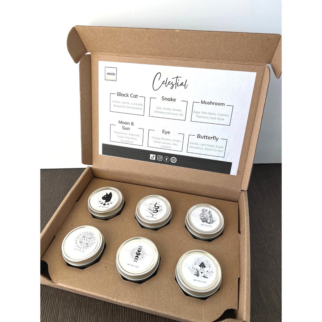 Celestial Collection Candle Set Sample, Six Candles, Soy Scent Candle