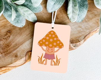 Happy Mushroom Car freshener, Car Charm, Car Freshie, Air Fresheners, Felt Car Freshener, Retro Car Freshner