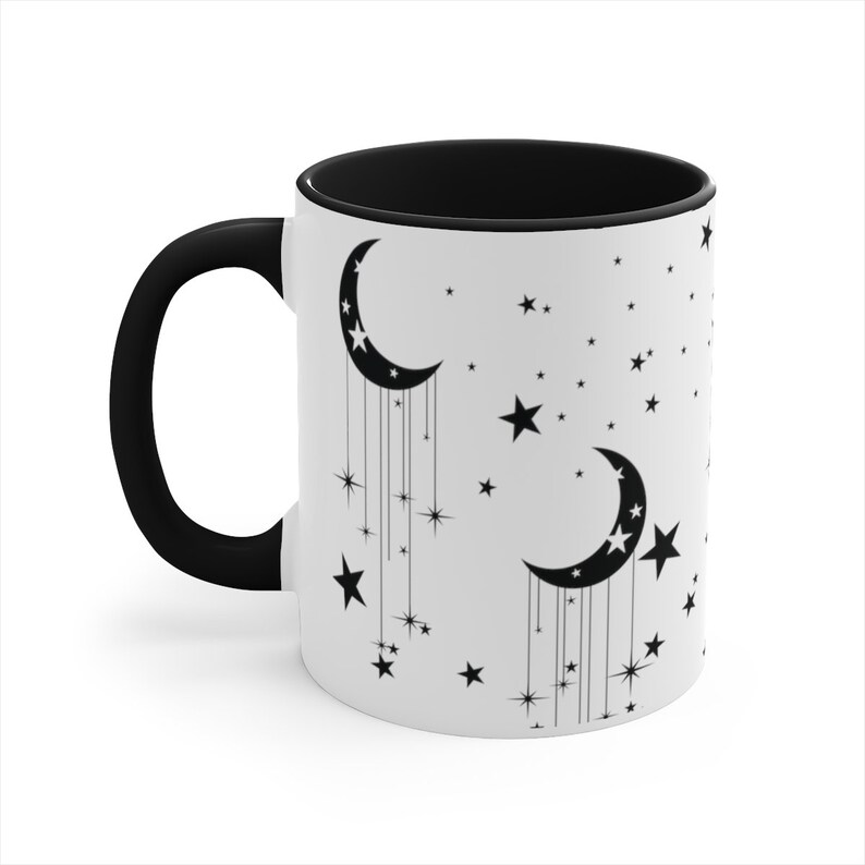 Celestial Crescent Moon Mug Moon Coffee Mug Moon Pottery Etsy
