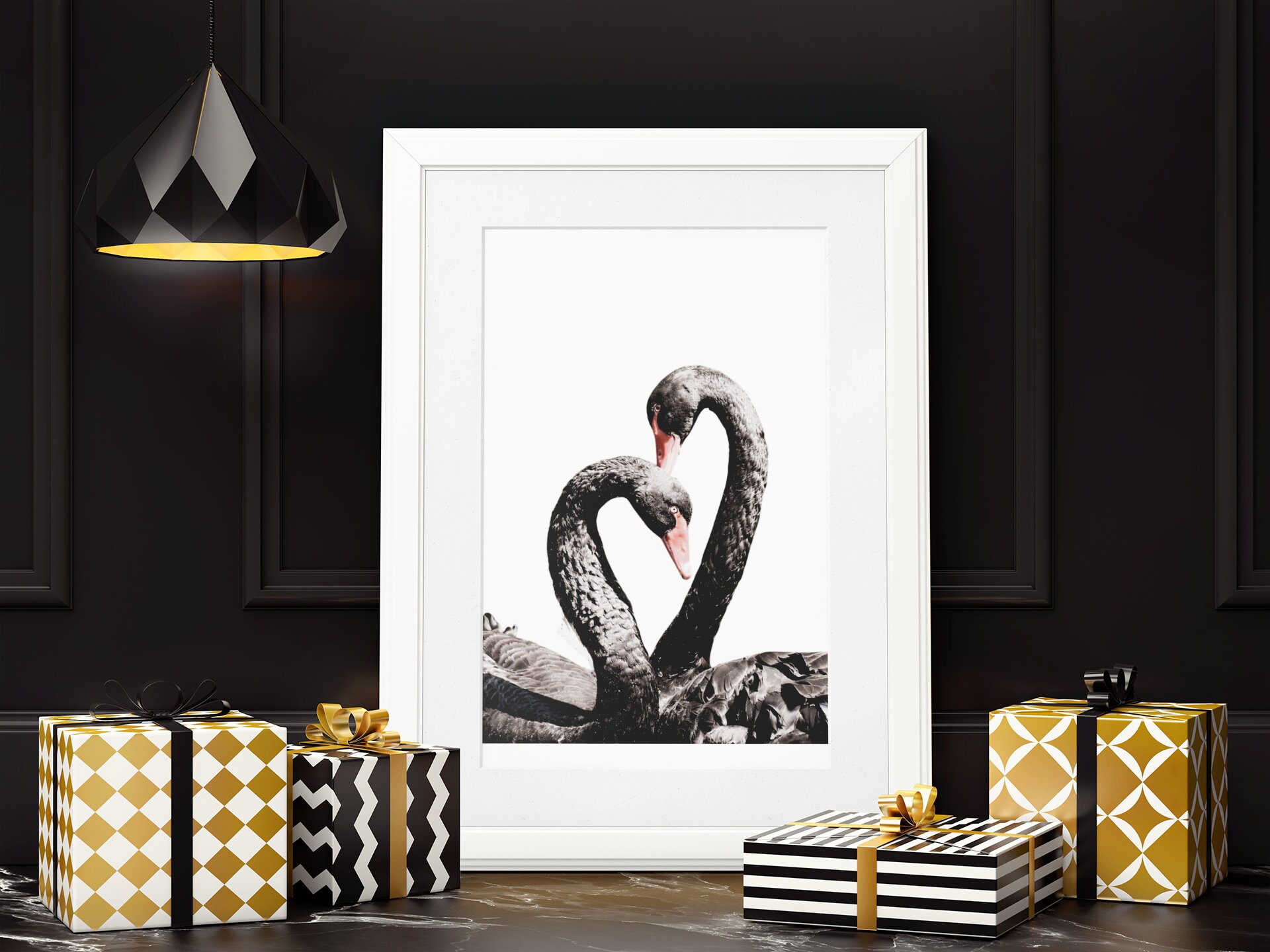 Black Swans Wall Decor Swans Wall ArtPrintable Wall Art Etsy
