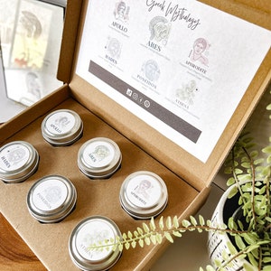 Greek Mythology Soy Candle Set | 6 Gods Goddesses Scents