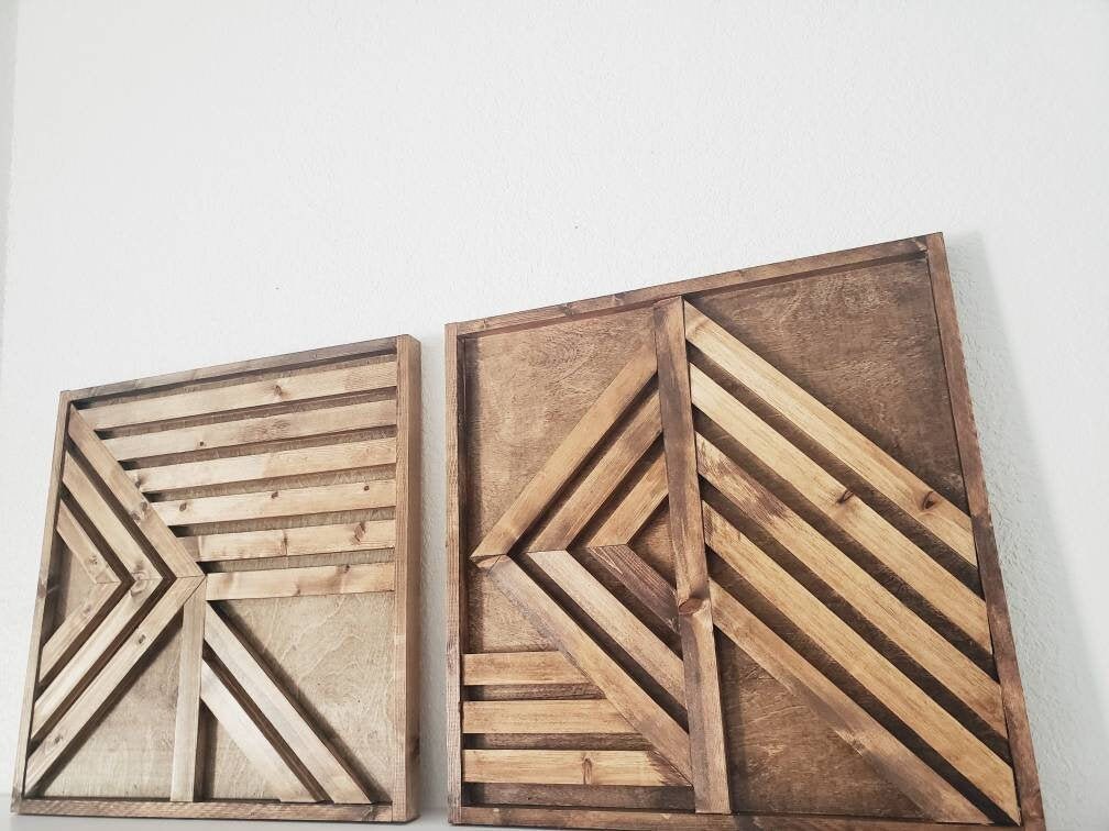 Moderne geometrische Holz Wanddekoration Einzigartige | Etsy