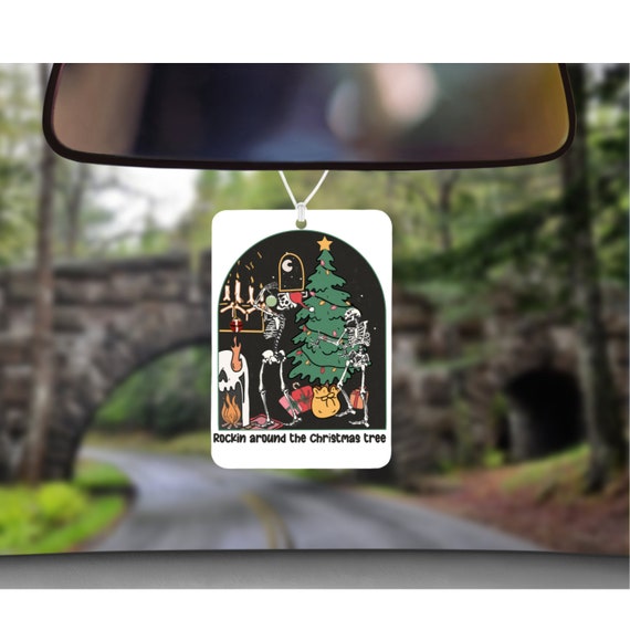 Rockin Around the Christmas Tree Fun Christmas Car Air Freshen Car Scents  Car Freshie Stocking Stuffers Christmas Car Coaster 