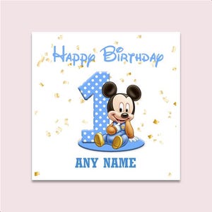 Cartão de aniversário personalizado para crianças de 1 a 3 anos, cartões de aniversário personalizados com nome e idade para crianças