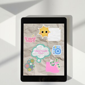 Cute Stickers, Stickers GoodNotes, Printable Stickers, Set of 5 cute stickers, Digital Stickers, Good vibes stickers