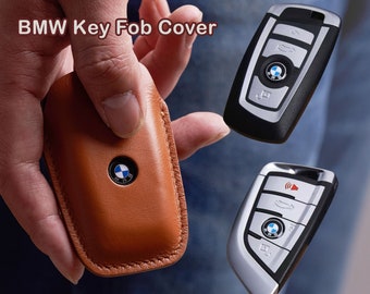 Leather Remote Car Key Fob Case Cover Holder For BMW - Leather 1,2,3,5,6,7 series Key Cover - BMW Accessories