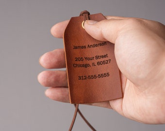 Custom Minimalist Leather Luggage Tag, Personalized Travel Gift, Luggage Tags Wedding Gift,Leather Name Tag Groomsmen Gifts