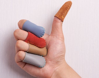 LEDER-FACHHUT | MultiColor Leder Fingerschutz | Handgemachte Fingerhüte | Nadelfilz Fingerschützer