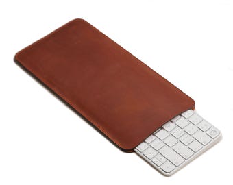 Leather Keyboard Sleeve for Apple Magic Keyboard, Embossed Apple Wireless Keyboard Case, Apple Keyboard Leather Bag, Keyboard Touch ID Cover