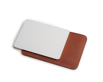 Leather Sleeve for Apple Magic Trackpad, Embossed leather Apple trackpad cover, premium Mac accessories, Magic Trackpad protector