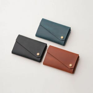 CARTERA DELGADA de cuero con monedero - Cartera personalizada para hombre, tarjetero de cuero Crazy Horse, cartera de bolsillo frontal para padre y padrinos de boda