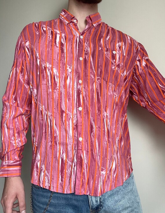 Vintage crazy pattern 90's retro German Design shirt Gem