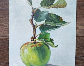 花瓶とリンゴの油彩画 花瓶とリンゴの油彩画