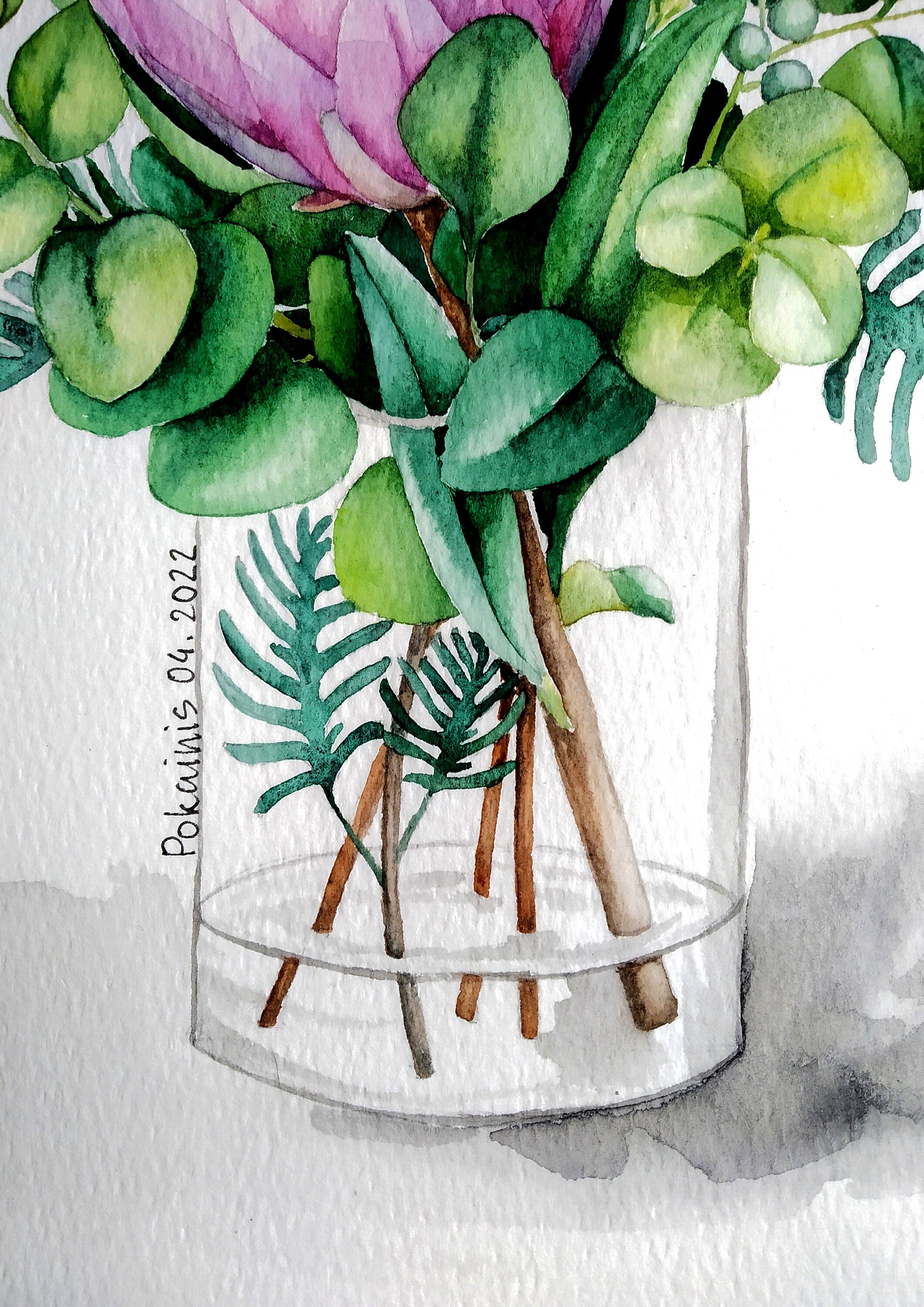 ORIGINAL Watercolor Painting Eucalyptus Wall Art Flowers in Etsy