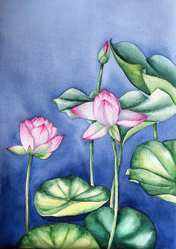 オリジナルの蓮の水彩画、植物画、花のファインアート - Etsy 日本 オリジナルの蓮の水彩画、植物画、花のファインアート - Etsy 日本