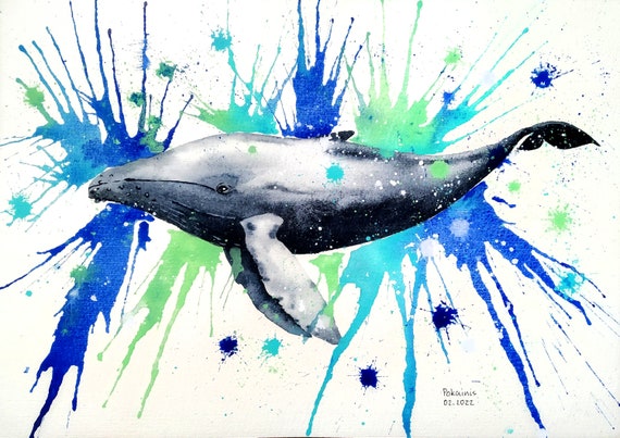鯨オリジナル絵画 （鯨オリジナル絵画 （クジラ」 by jitta