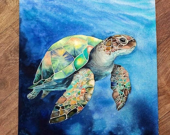 油絵 絵画 【海森のウミガメ】 海森のウミガメ】#油彩画 #芸術 #油絵 #絵 #アート #oilpainting #oil