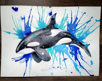 水彩画　絵画　 「化粧直し」 酒井芳元「薔薇」水彩画・3号 絵画買取・販売の小竹美術