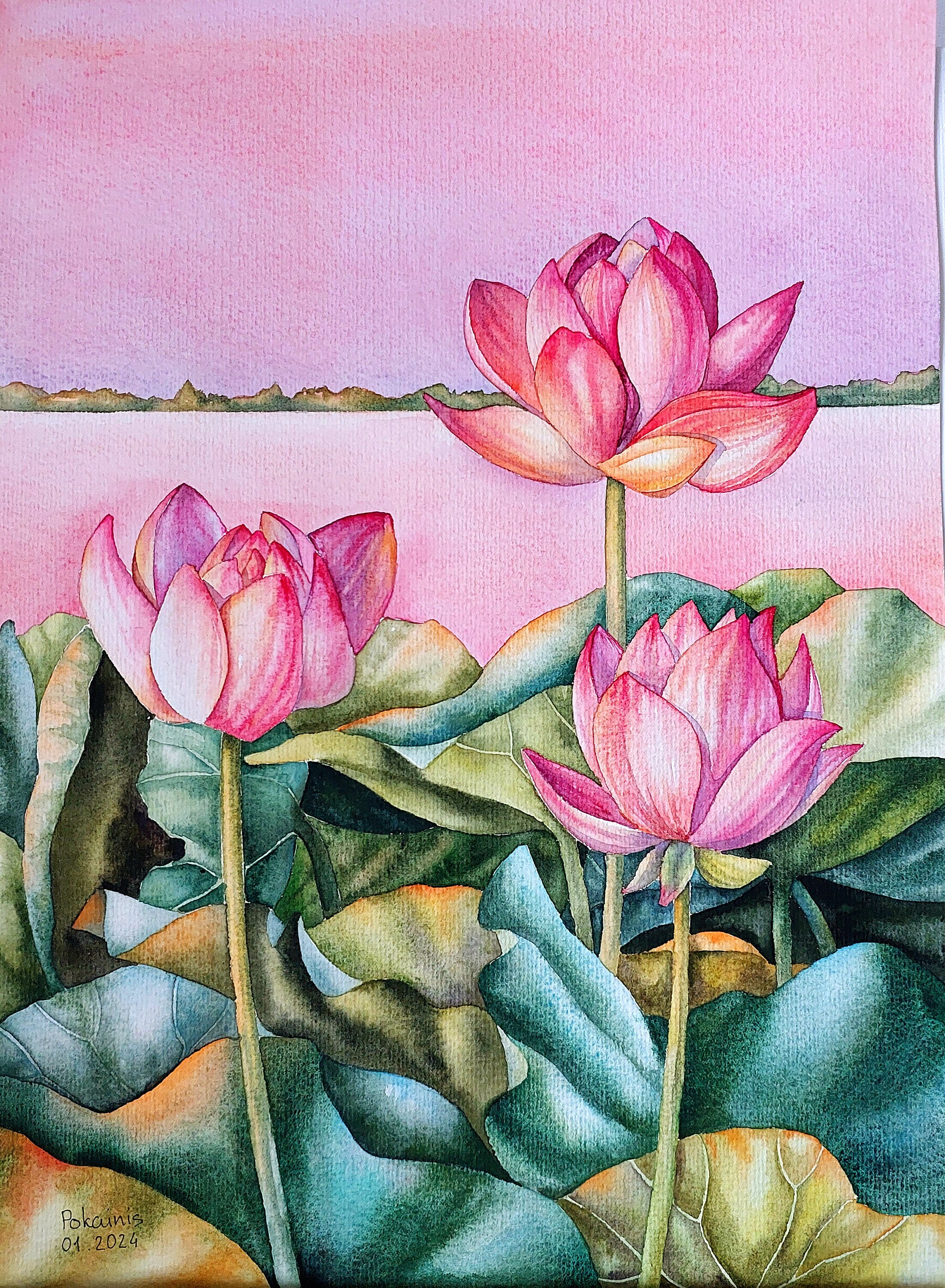 Famous Lotus Flower Paintings