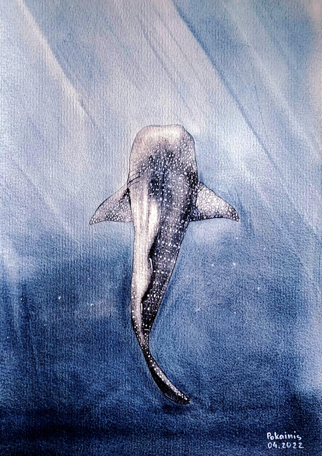 ジンベイザメ　海亀　珊瑚　アクリル画　原画　レジンアート可能　海　沖縄　絵画 cecd2e159b1f402431c1ca1b43448b