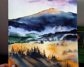 油彩原画 カンボジアの森の夕日　F 6号 il_340x270.5905679377_43ne.jpg