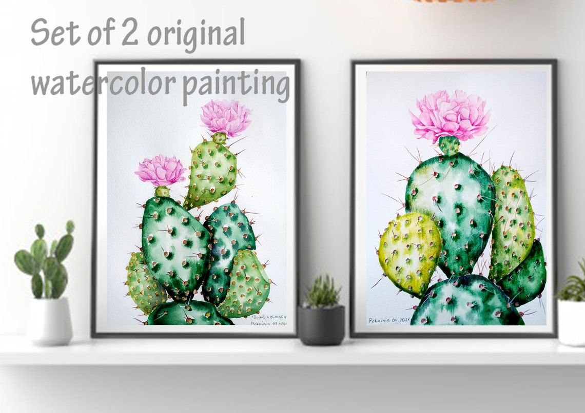 Set of 2 Watercolor paintings arizona wall art A4 ORIGINAL Etsy