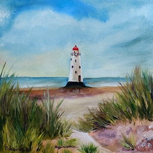 Peinture à l'huile originale de phare, petite peinture à l'huile, oeuvre d'art de paysage marin, oeuvre d'art de paysage, art de mur d'océan, cadeau de maison de plage, art de paysage marin