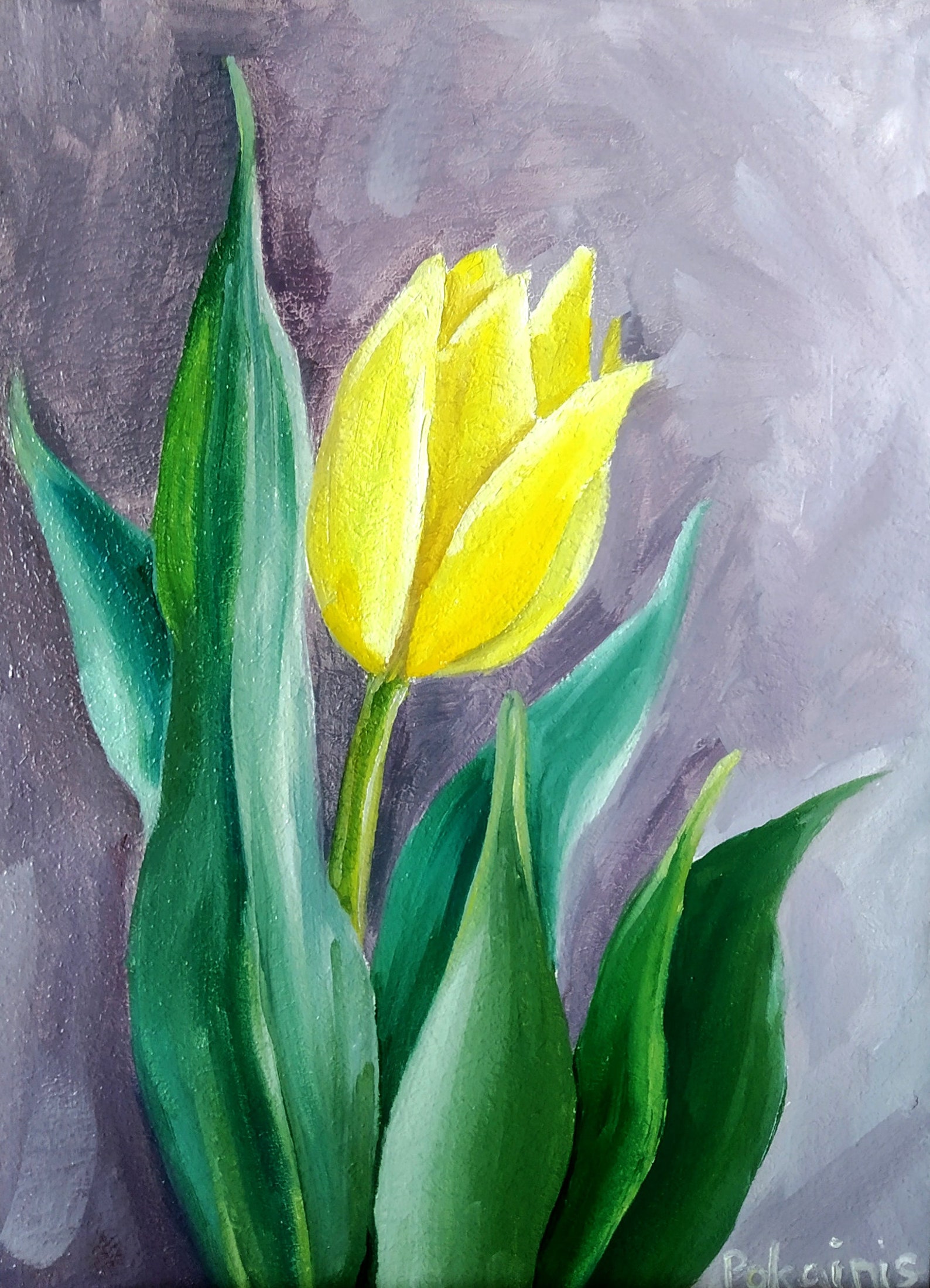 Tulip Small Original Oil Painting, Floral Still Life Wall Art, Bouquet ...