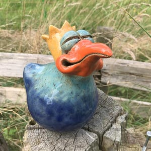 Ceramic bird &quot;Wren&quot; funny sweet dreaming