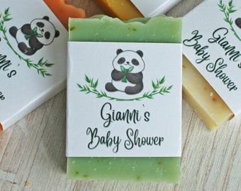 Panda baby shower favor Personalized soap bar Panda bear themed party favor for guest Bamboo Panda soap favor Little Creatures party gift