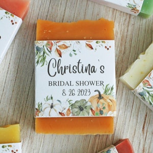 Pumpkin shower favor Foliage Autumn bridal shower soap favor orange pumpkin baby shower Falling in love shower favors Fall themed party gift