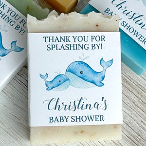 Whale baby shower favor soap, Cute Sea animals custom soap favor for guest, Personalized Ocean Theme Baby Sprinkle Thank you gift, Handmade
