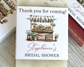 Fresh Off The Market Bridal Shower Favor Soap, Farmers Market Shower Soap Favor, Custom Guest Gift, Flower Shop She is off the market