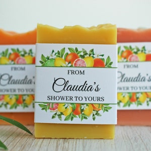 Citrus bridal shower favor Summer theme party favor Citrus party favor for bridal shower Citrus fruit favors Personalized mini soap favor