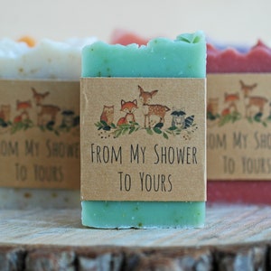 Woodland baby shower soap favor Woodland theme baby shower favor woodland party favor for baby shower Baby shower woodland favor custom soap