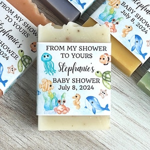 Ocean animal baby shower soap favor Sea creature custom soap favors bulk favor for guest Personalized gender neutral Boy Girl Nautical favor