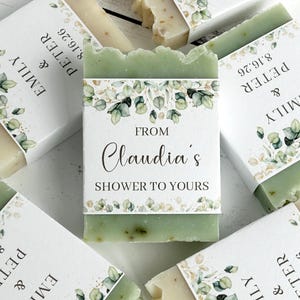 Greenery Bridal Shower Favor Soap, Gender Neutral Baby Sprinkle, Eucalyptus Wedding Favor, Custom Handmade Guest Gift, Botanical Party Decor