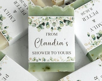Greenery Bridal Shower Favor Soap, Gender Neutral Baby Sprinkle, Eucalyptus Wedding Favor, Custom Handmade Guest Gift, Botanical Party Decor