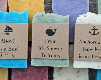 Nautical Baby shower soap favors Anchor Bridal shower Rustic Natural soap favors Personalized soap favors Guest soap 1oz Ocean theme soap