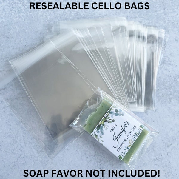 Add-on to soap favors self-sealing cello bags Packaging option for 1oz bar soap favors Plastic bag small gift packaging