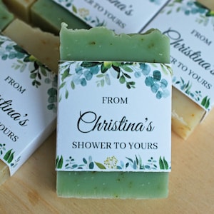 Greenery Bridal shower favors Eucalyptus baby shower favor soap Eucalyptus party favors for guest Gender neutral shower favor soap rustic image 7