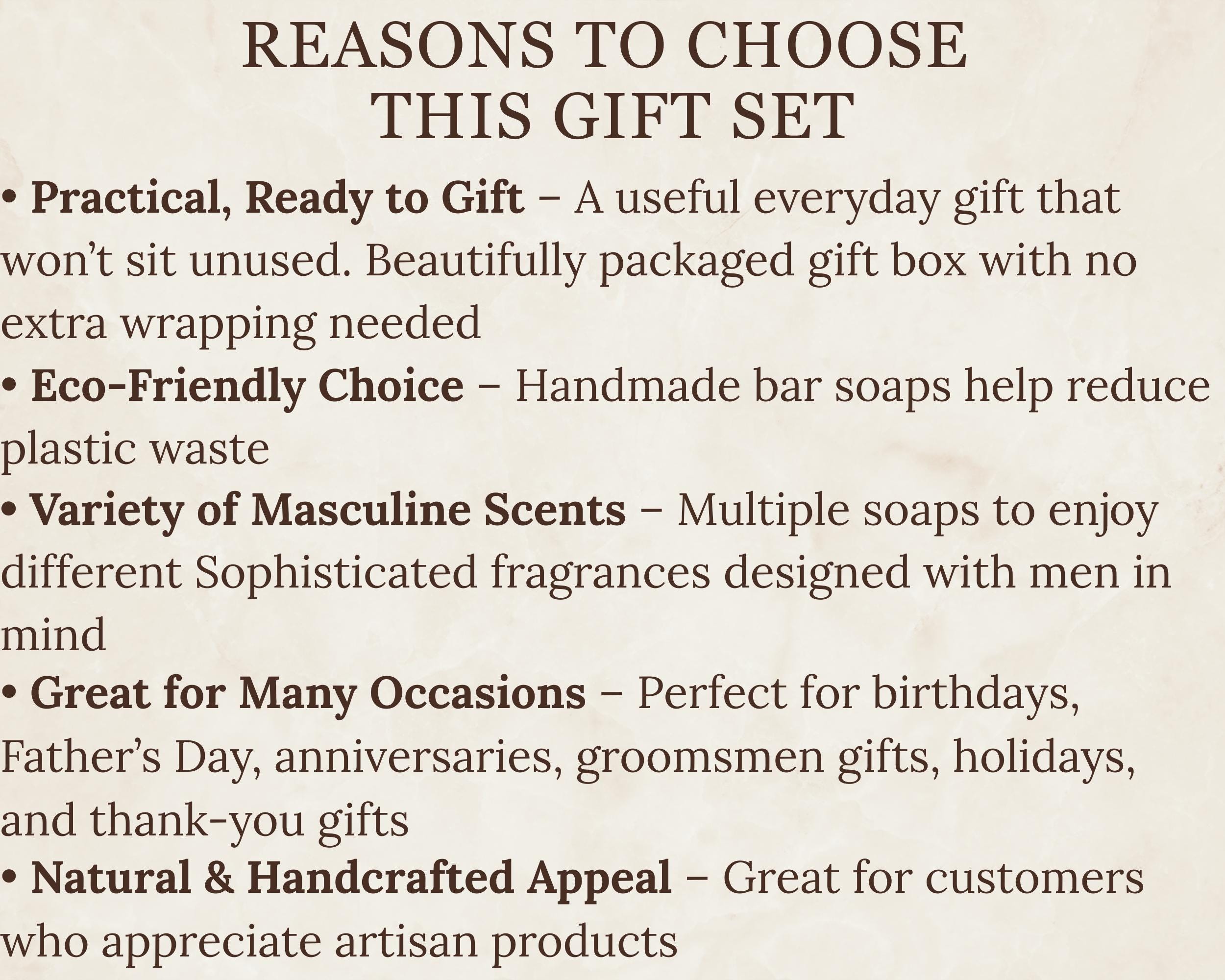Masculine Scented Soap for Men Spa Gift Box, Father’s Day Groom Gift ...