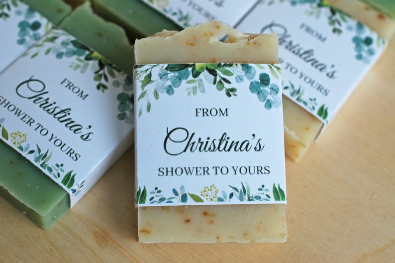 Greenery Bridal shower favors Eucalyptus baby shower favor soap Eucalyptus party favors for guest Gender neutral shower favor soap rustic image 8