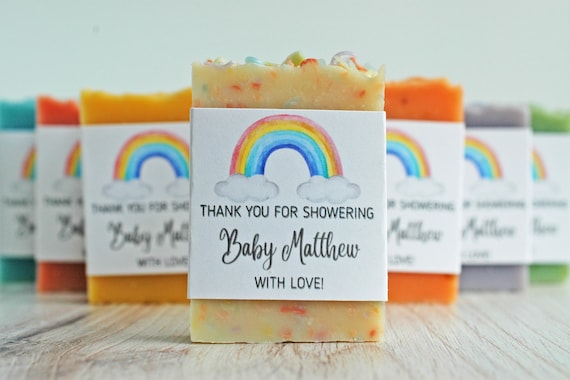 Rainbow baby shower party cheap favors