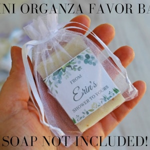 Organza favor bags, Favor packaging, Party favor bags, Thank you bag soap pouches, wedding shower, baby shower, bridal shower, Set of 10