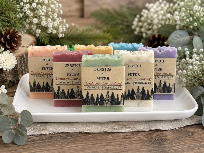 Mountain Wedding Soap Favors, Forest Wedding Rustic Soap Keepsake, Cabin Lodge Party Guest Soap, Destination Wedding, Unique Practical gift image 4